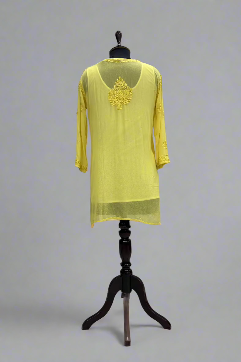 Alnoora Hand Embroidered Viscous Lucknowi Chikankari Short Kurti